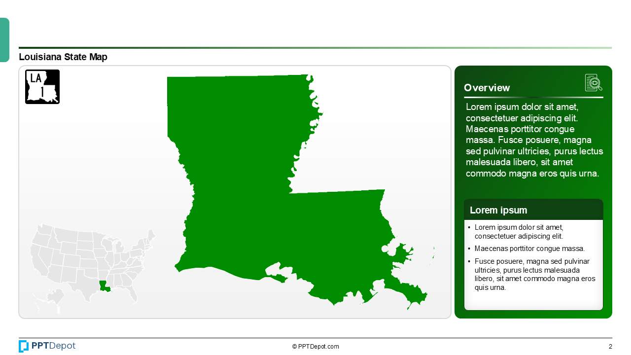 Map Series: Louisiana PPT Map PPT Slide 3