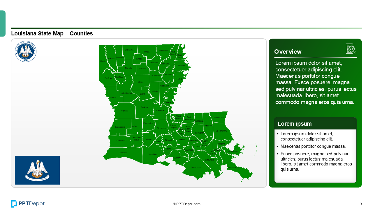 Map Series: Louisiana PPT Map PPT Slide 4