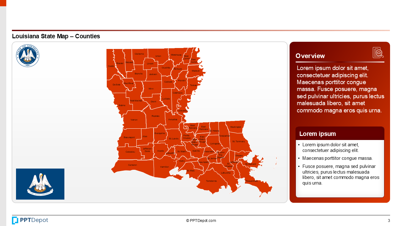 Map Series: Louisiana PPT Map PPT Slide 4