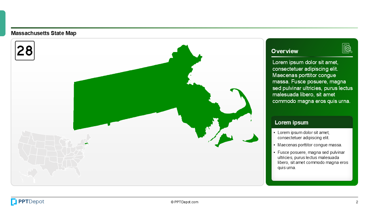 Map Series: Massachusetts PPT Map PPT Slide 3