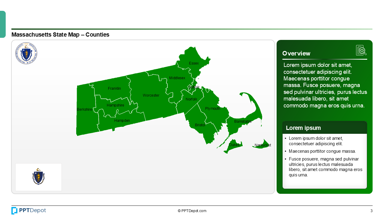 Map Series: Massachusetts PPT Map PPT Slide 4
