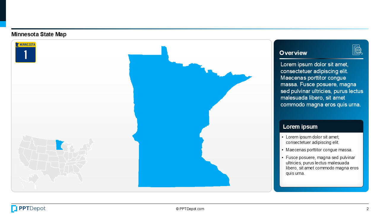 Map Series: Minnesota PPT Map PPT Slide 3