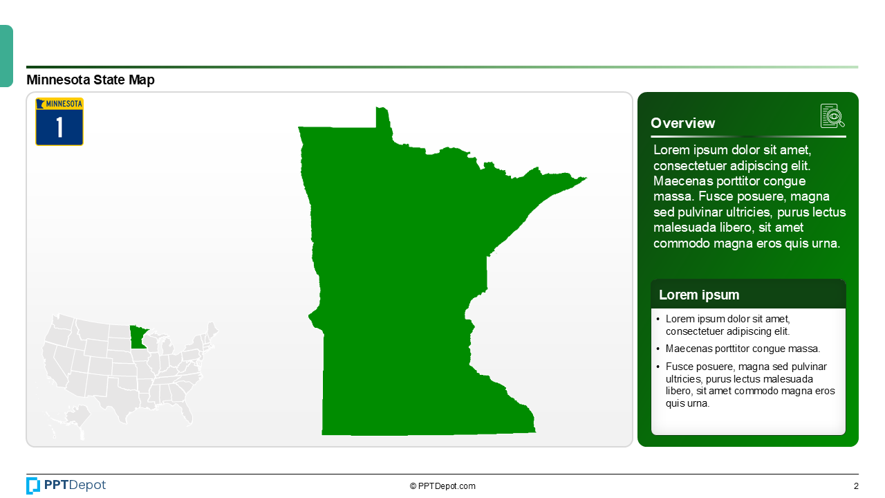 Map Series: Minnesota PPT Map PPT Slide 3