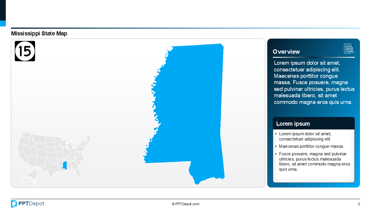 Map Series: Mississippi PPT Map PPT Slide 3