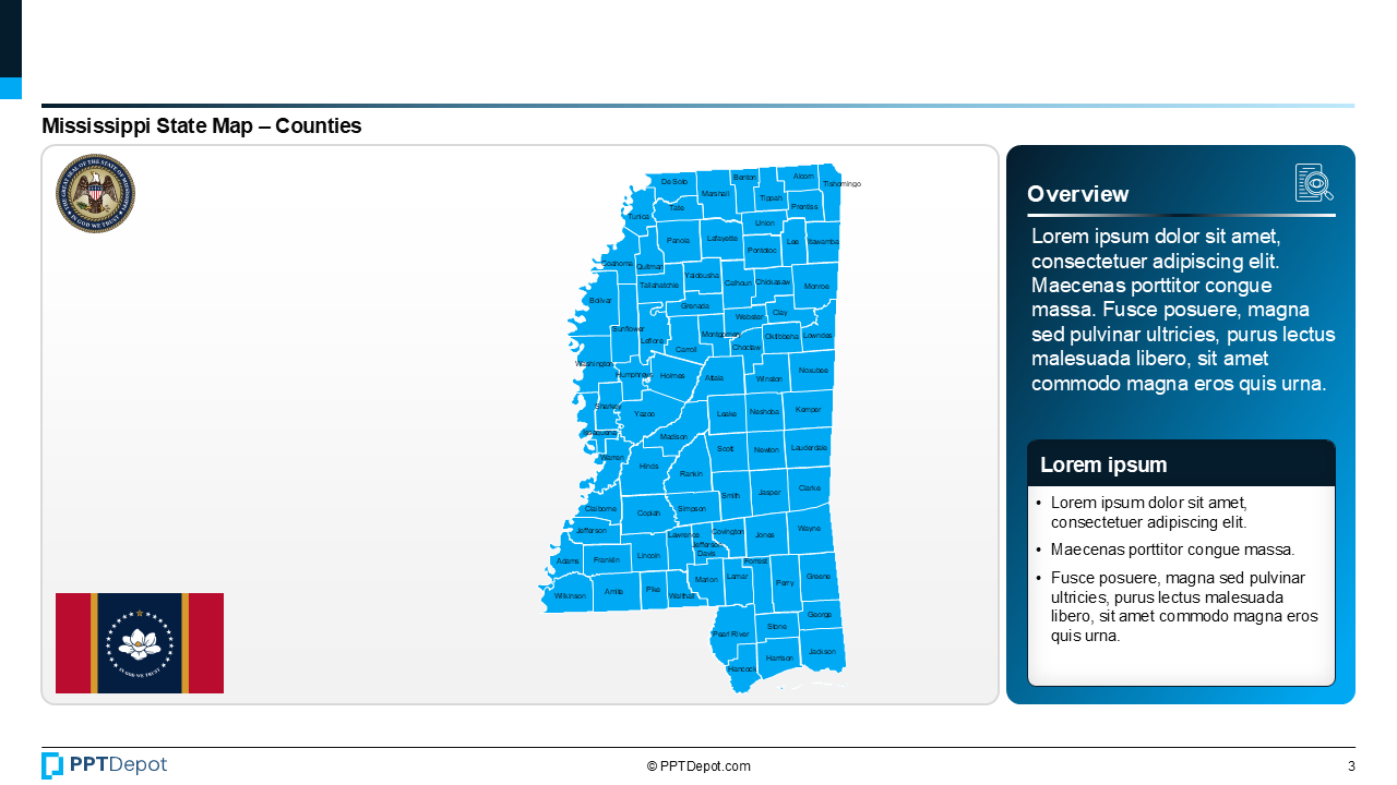 Map Series: Mississippi PPT Map PPT Slide 4