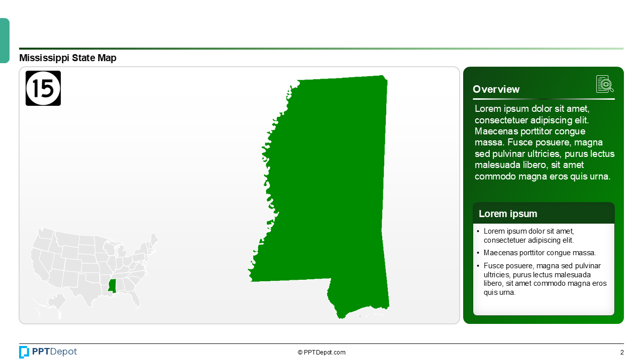 Map Series: Mississippi PPT Map PPT Slide 3
