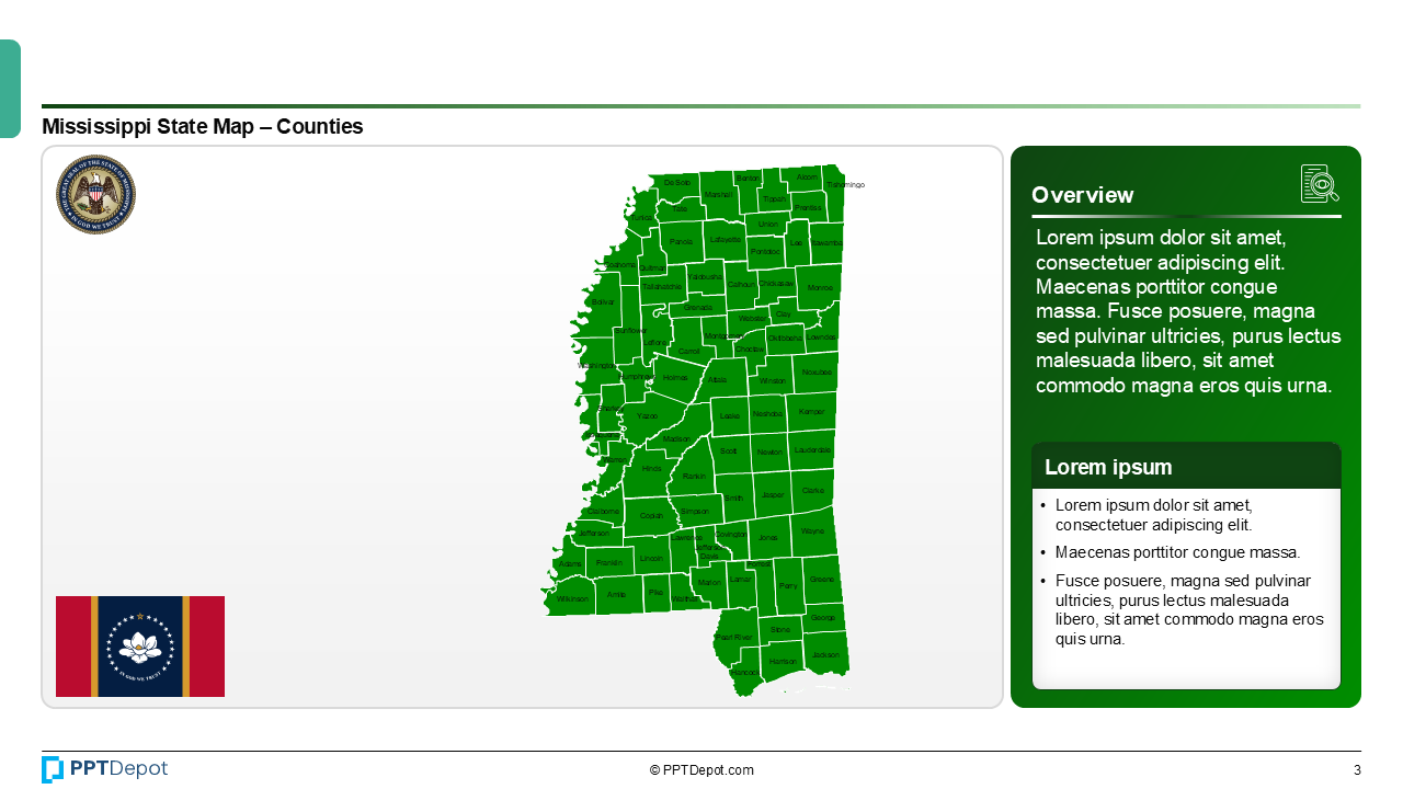 Map Series: Mississippi PPT Map PPT Slide 4