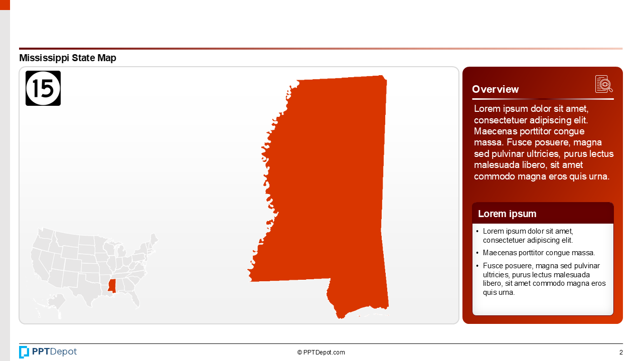 Map Series: Mississippi PPT Map PPT Slide 3
