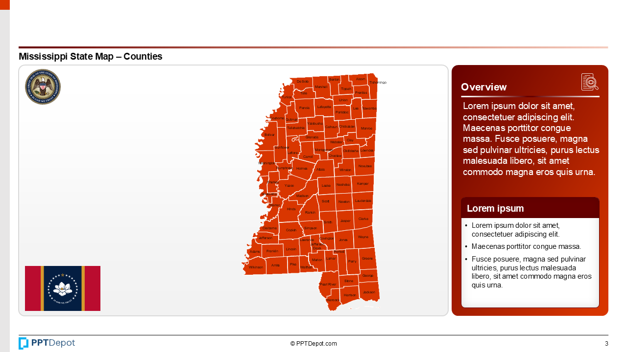 Map Series: Mississippi PPT Map PPT Slide 4