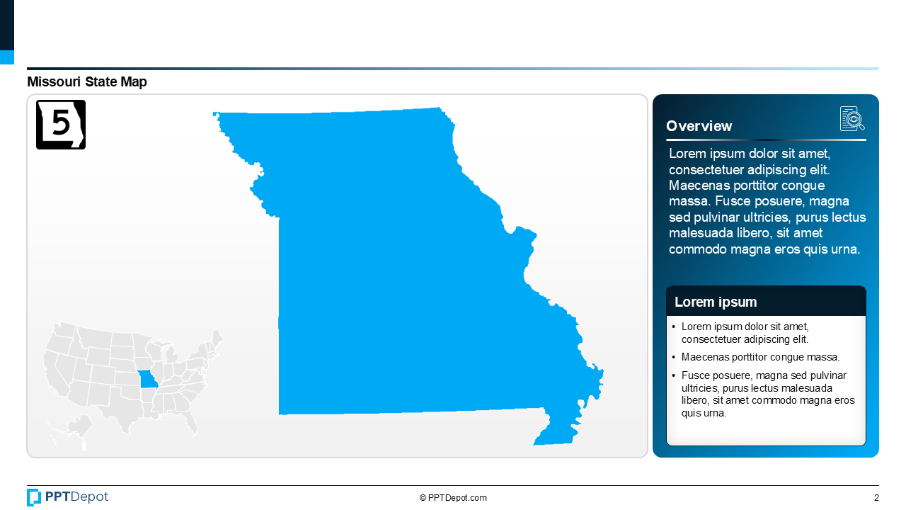 Map Series: Missouri PPT Map PPT Slide 3