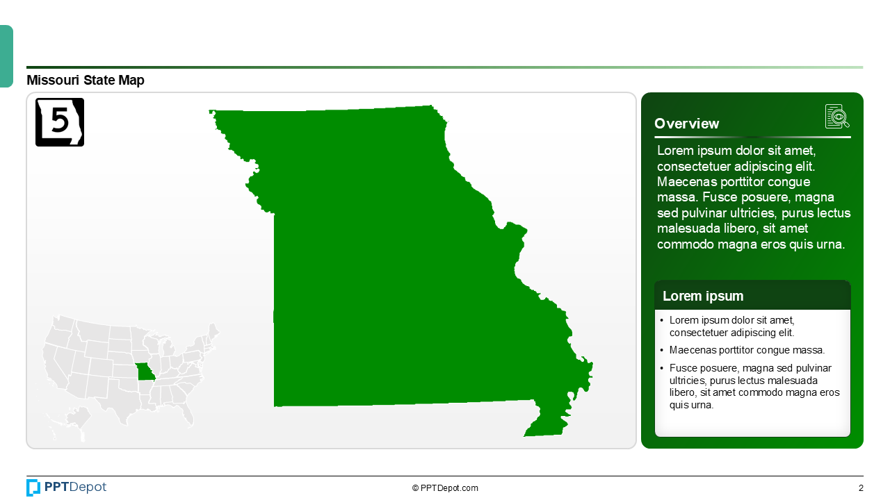 Map Series: Missouri PPT Map PPT Slide 3