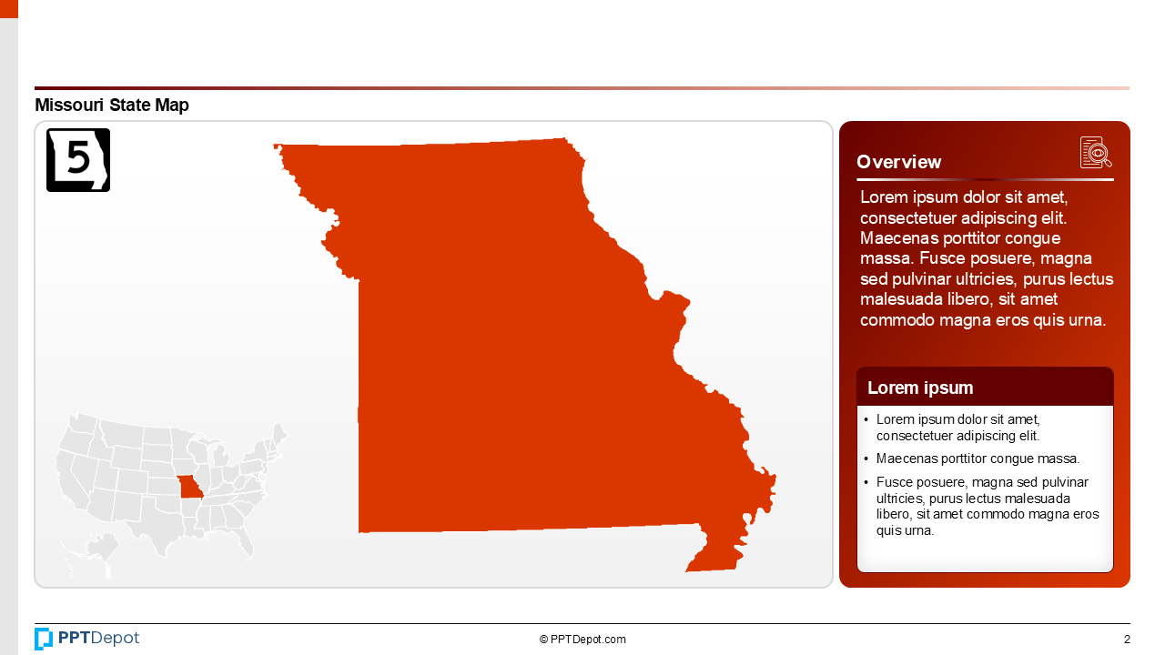 Map Series: Missouri PPT Map PPT Slide 3