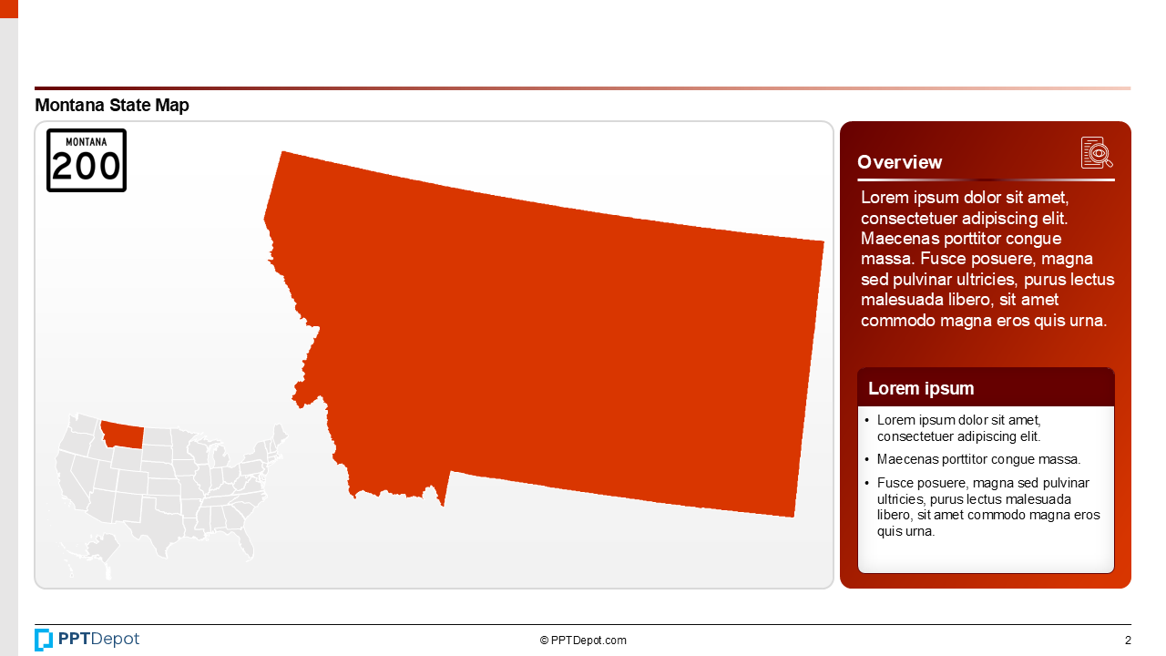 Map Series: Montana PPT Map PPT Slide 3
