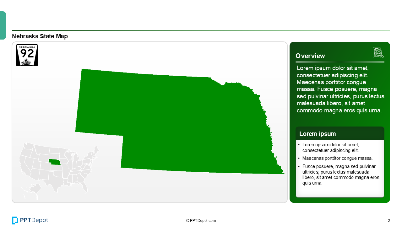 Map Series: Nebraska PPT Map PPT Slide 3