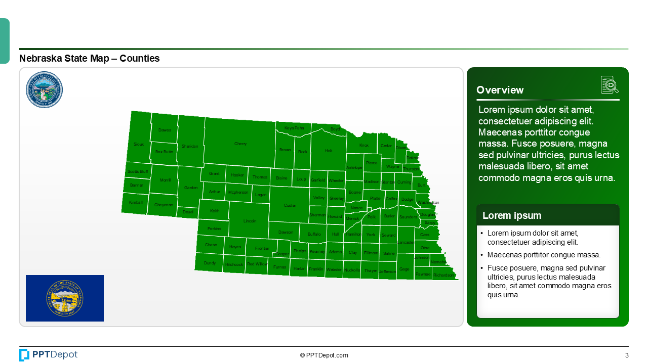 Map Series: Nebraska PPT Map PPT Slide 4
