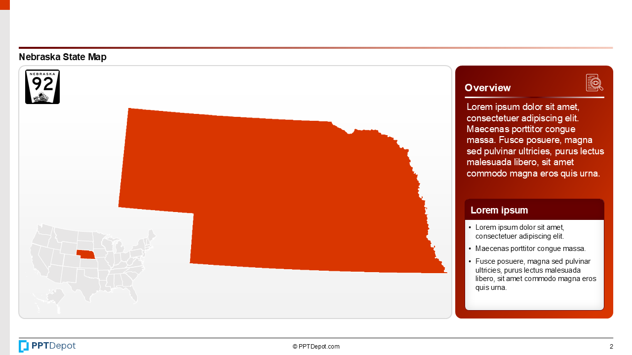Map Series: Nebraska PPT Map PPT Slide 3