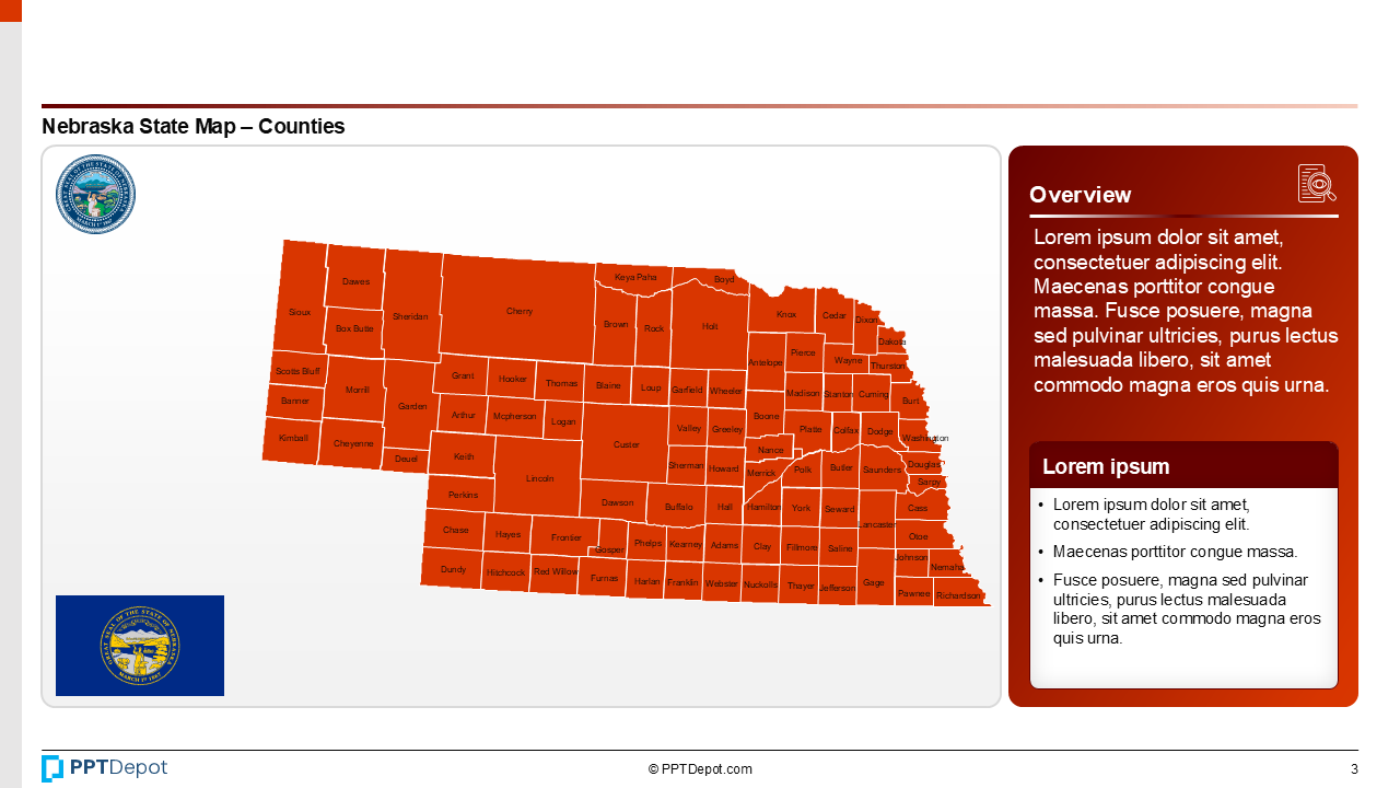 Map Series: Nebraska PPT Map PPT Slide 4