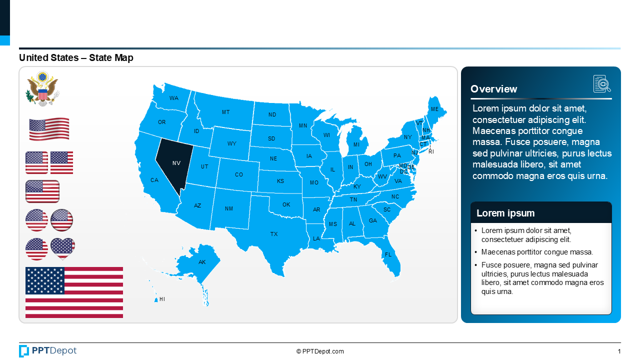 Map Series: Nevada PPT Map PPT Slide 2
