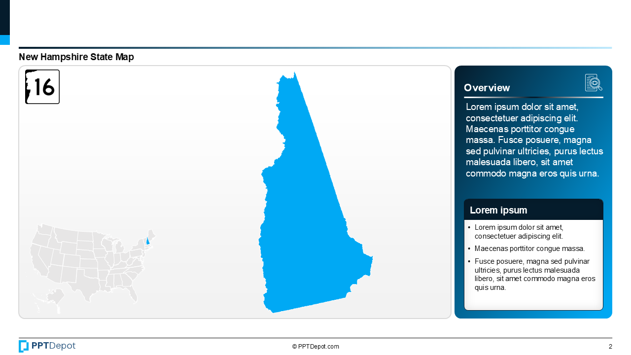 Map Series: New Hampshire PPT Map PPT Slide 3