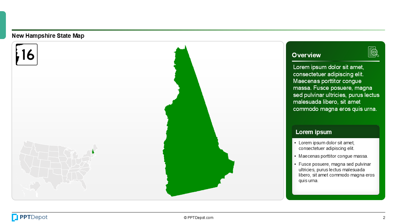 Map Series: New Hampshire PPT Map PPT Slide 3
