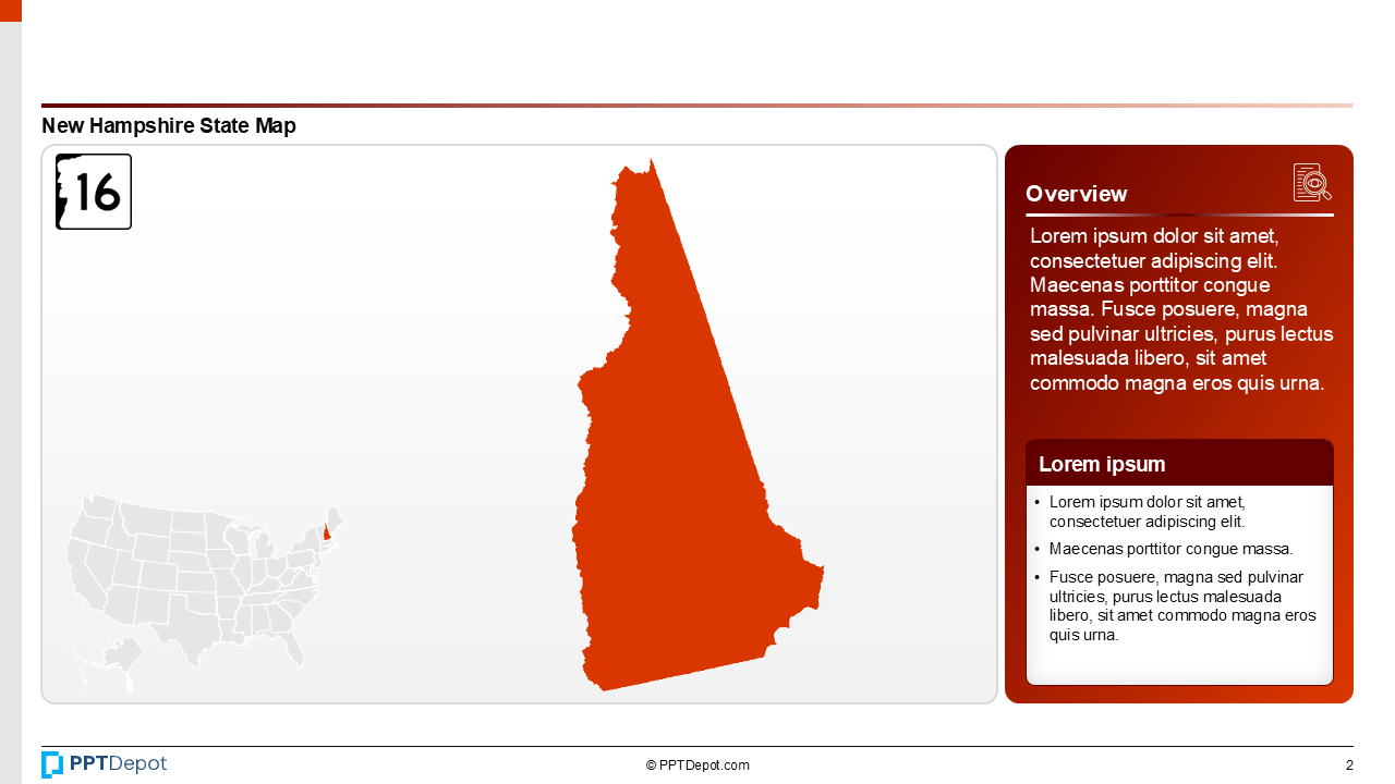 Map Series: New Hampshire PPT Map PPT Slide 3