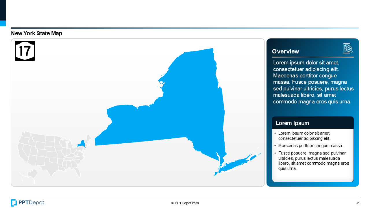 Map Series: New York PPT Map PPT Slide 3