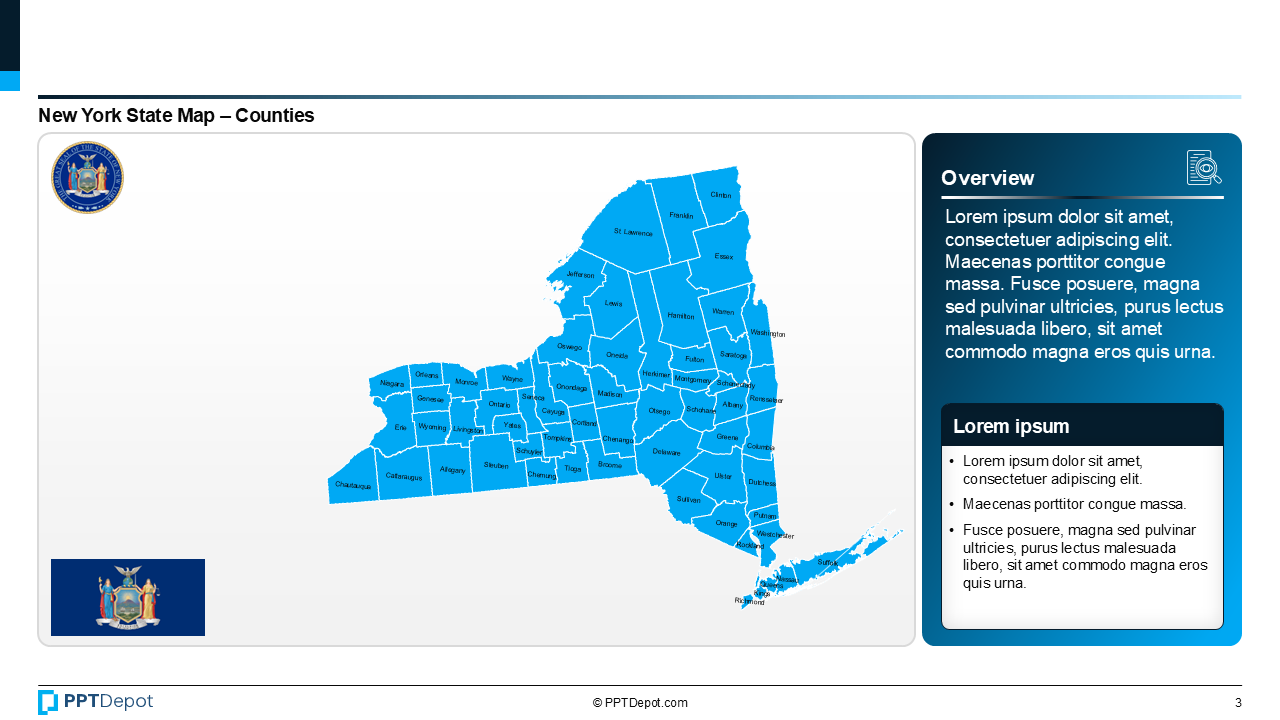 Map Series: New York PPT Map PPT Slide 4