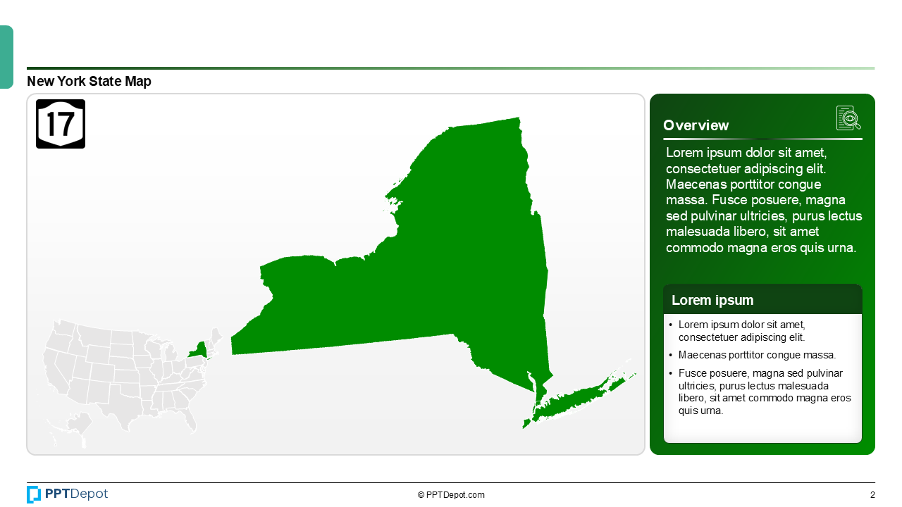 Map Series: New York PPT Map PPT Slide 3