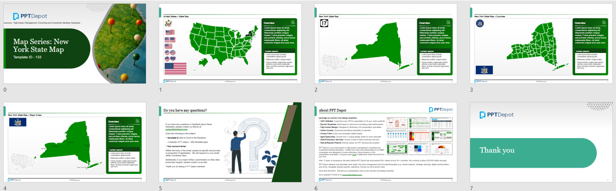 Map Series: New York PPT Map PPT Slide 4