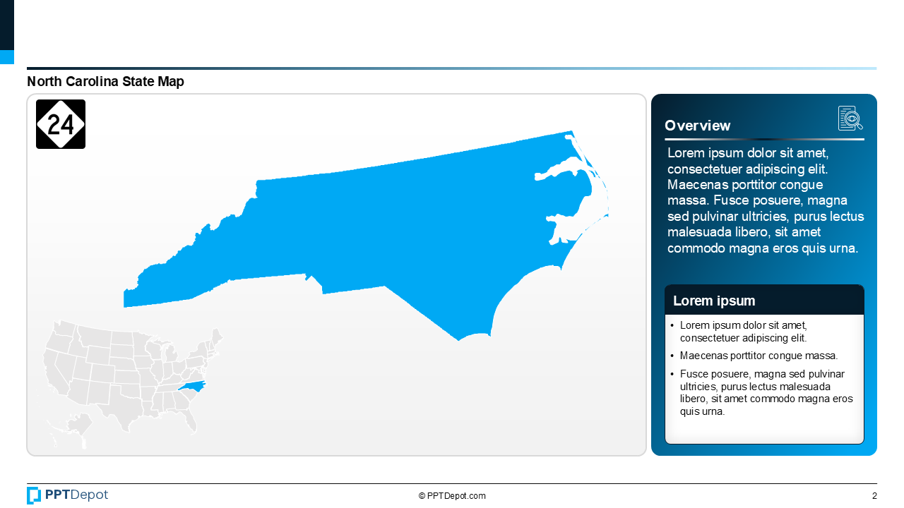 Map Series: North Carolina PPT Map PPT Slide 3