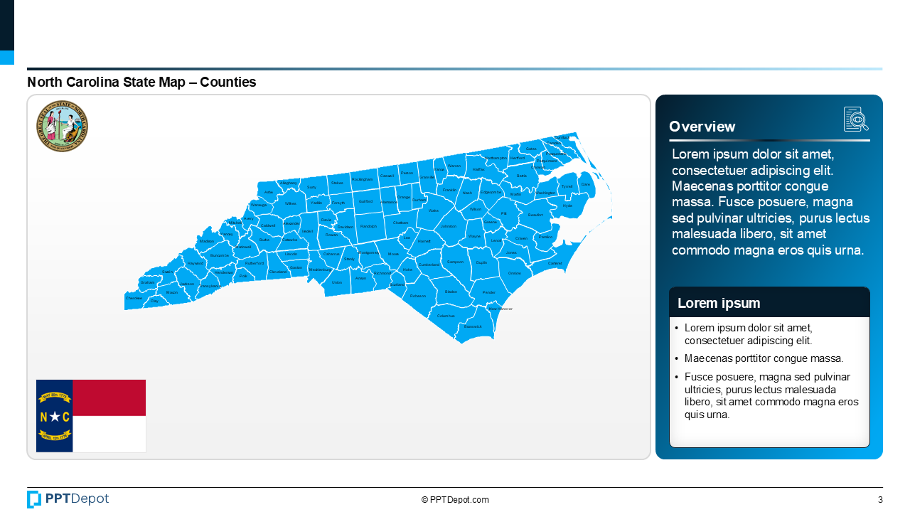 Map Series: North Carolina PPT Map PPT Slide 4