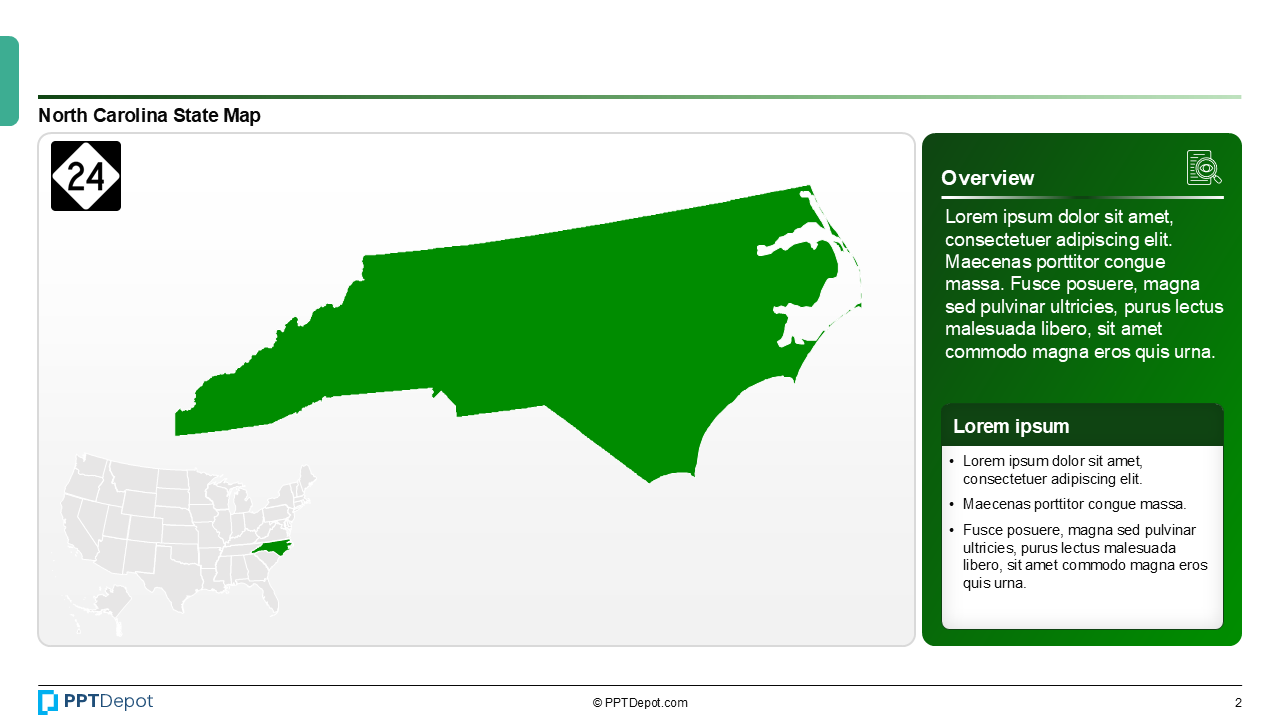 Map Series: North Carolina PPT Map PPT Slide 3