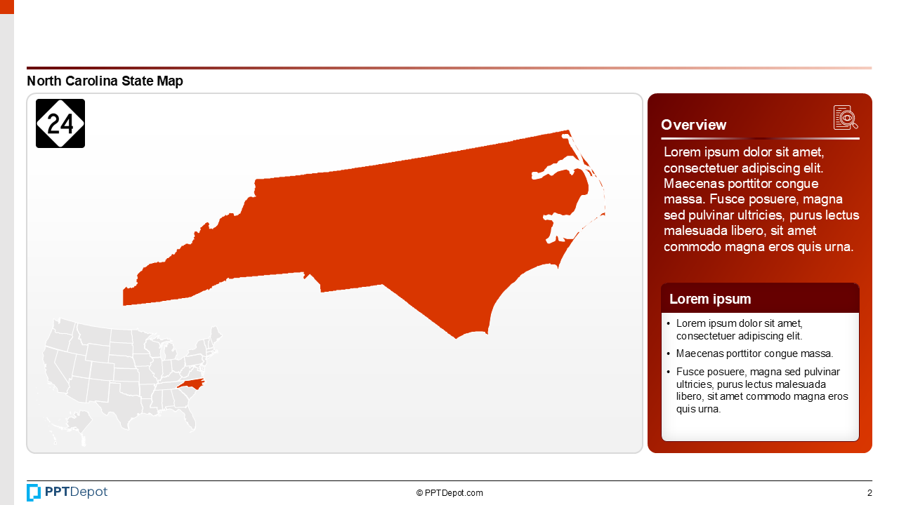 Map Series: North Carolina PPT Map PPT Slide 3
