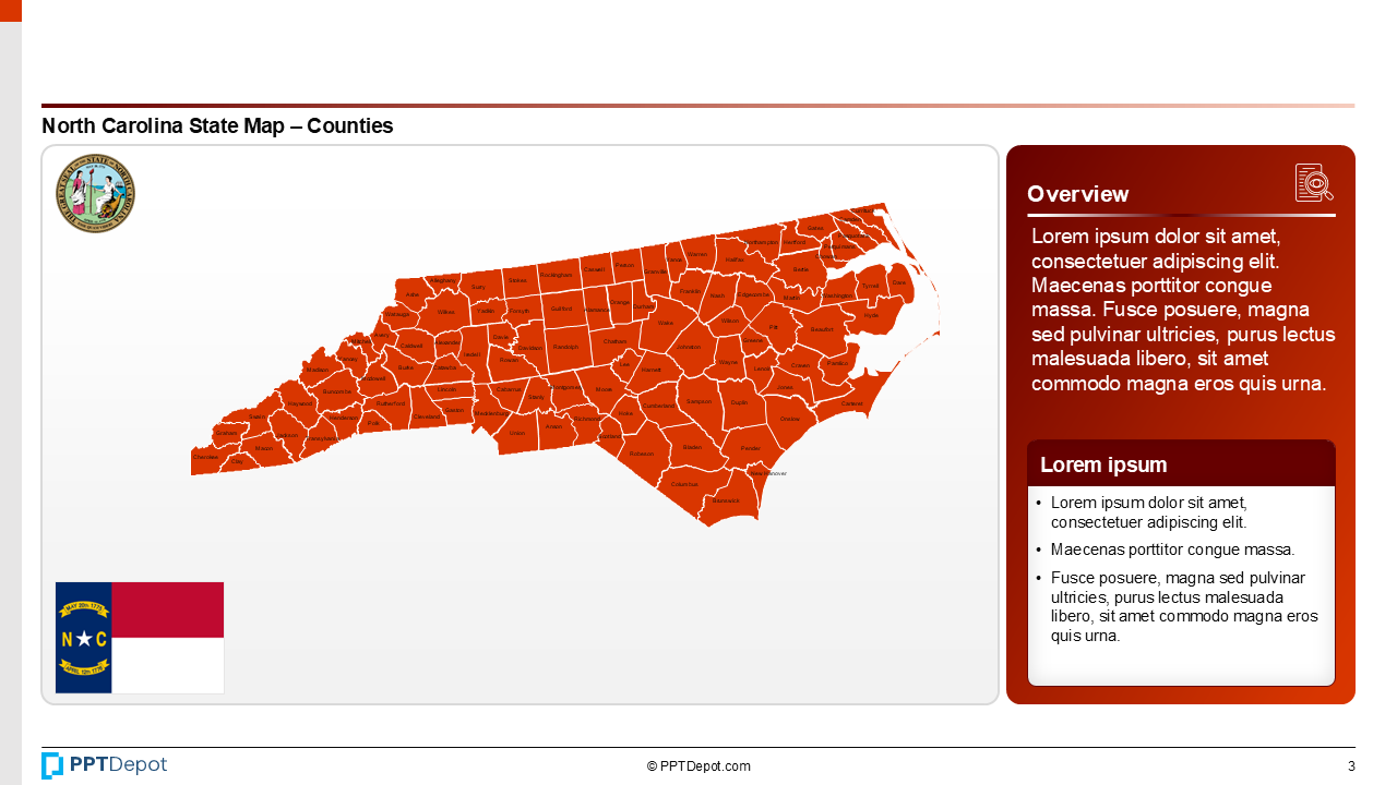 Map Series: North Carolina PPT Map PPT Slide 4