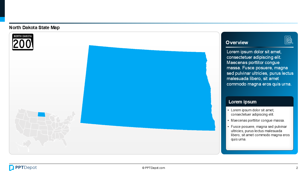 Map Series: North Dakota PPT Map PPT Slide 3