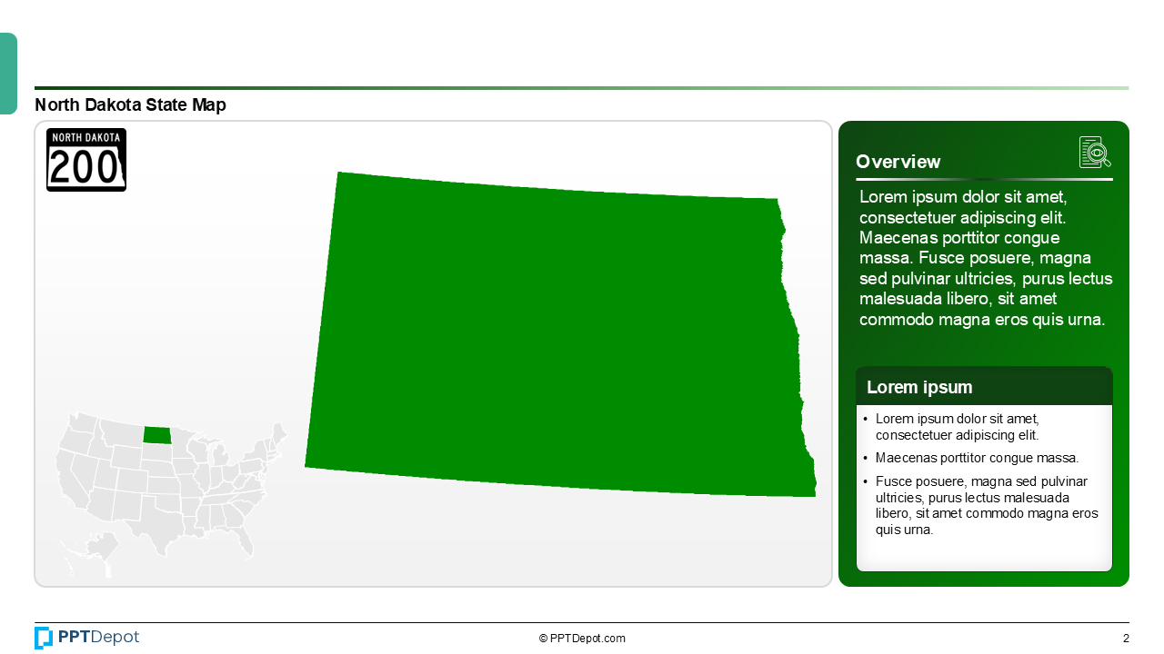 Map Series: North Dakota PPT Map PPT Slide 3