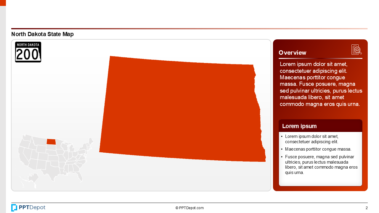 Map Series: North Dakota PPT Map PPT Slide 3