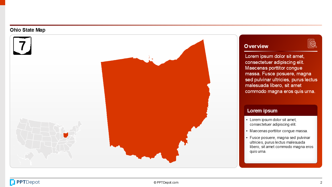 Map Series: Ohio PPT Map PPT Slide 3