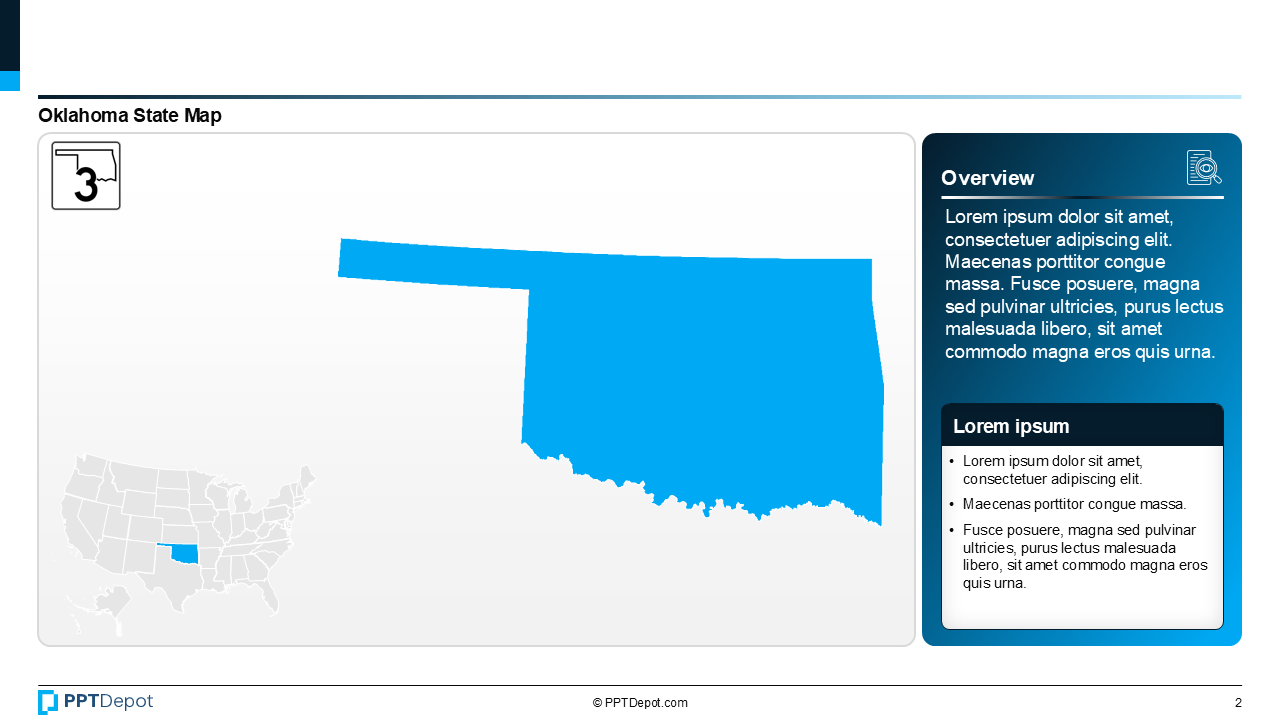 Map Series: Oklahoma PPT Map PPT Slide 3