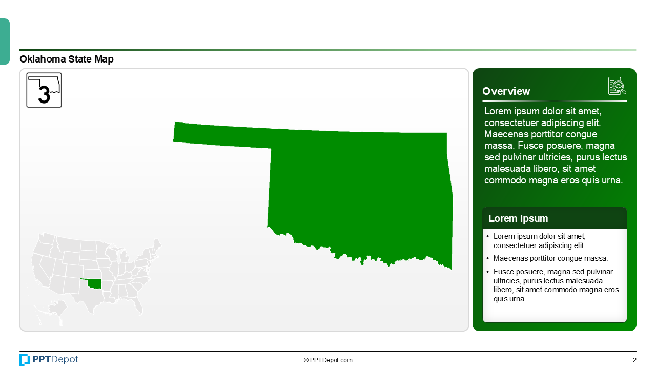 Map Series: Oklahoma PPT Map PPT Slide 3