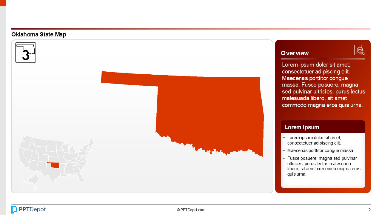 Map Series: Oklahoma PPT Map PPT Slide 3