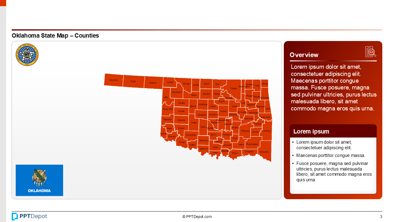 Map Series: Oklahoma PPT Map PPT Slide 4