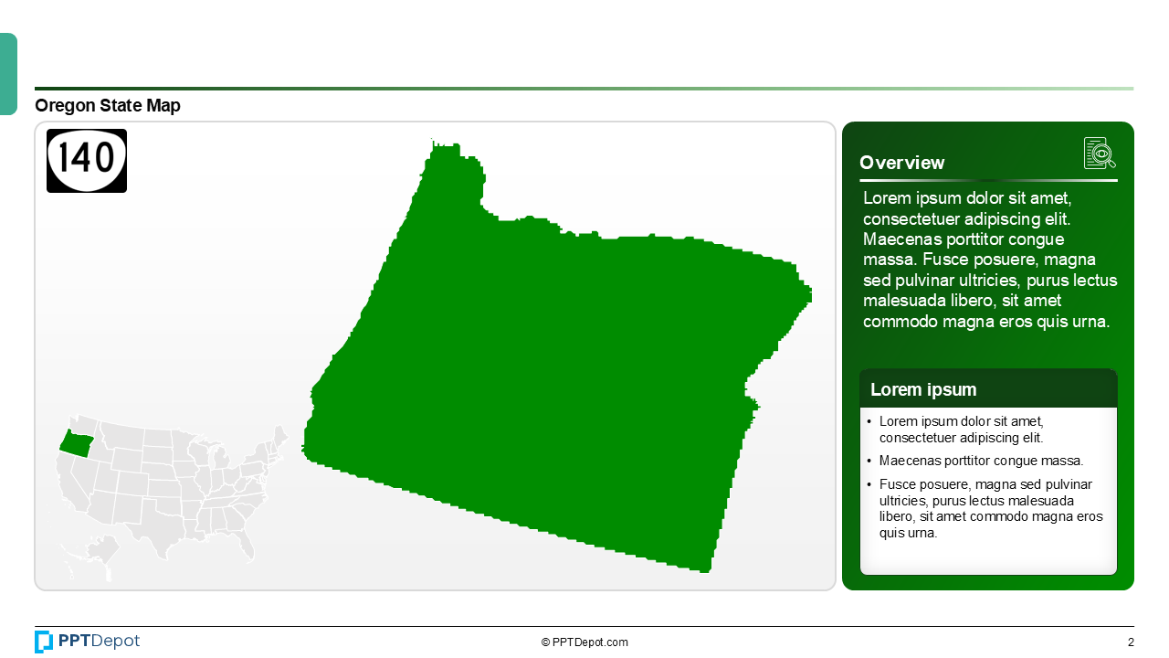 Map Series: Oregon PPT Map PPT Slide 3