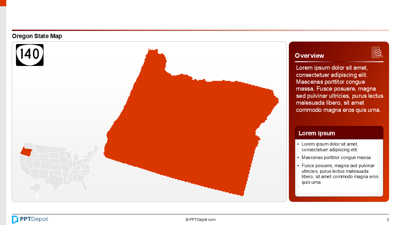 Map Series: Oregon PPT Map PPT Slide 3
