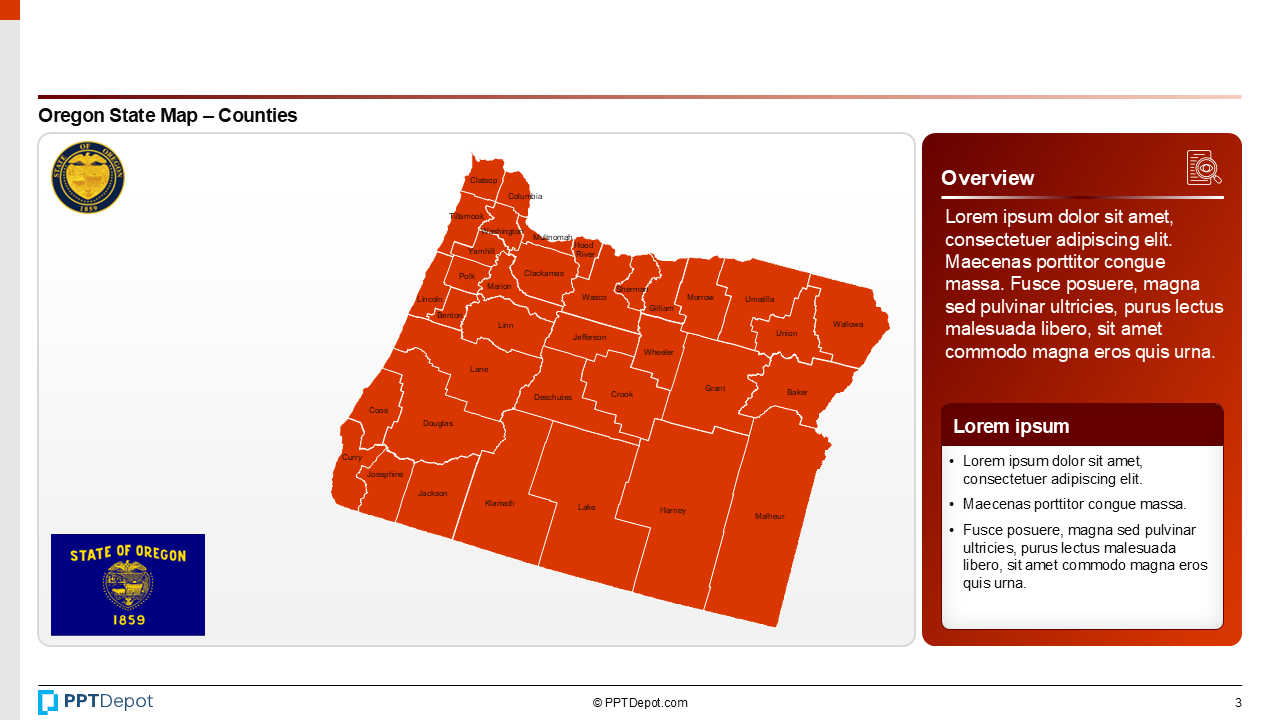 Map Series: Oregon PPT Map PPT Slide 4