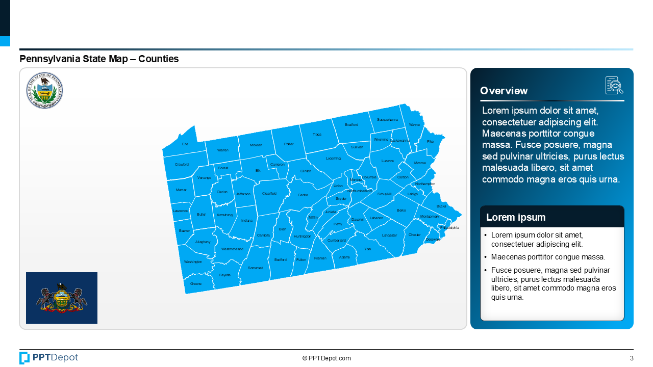Map Series: Pennsylvania PPT Map PPT Slide 4
