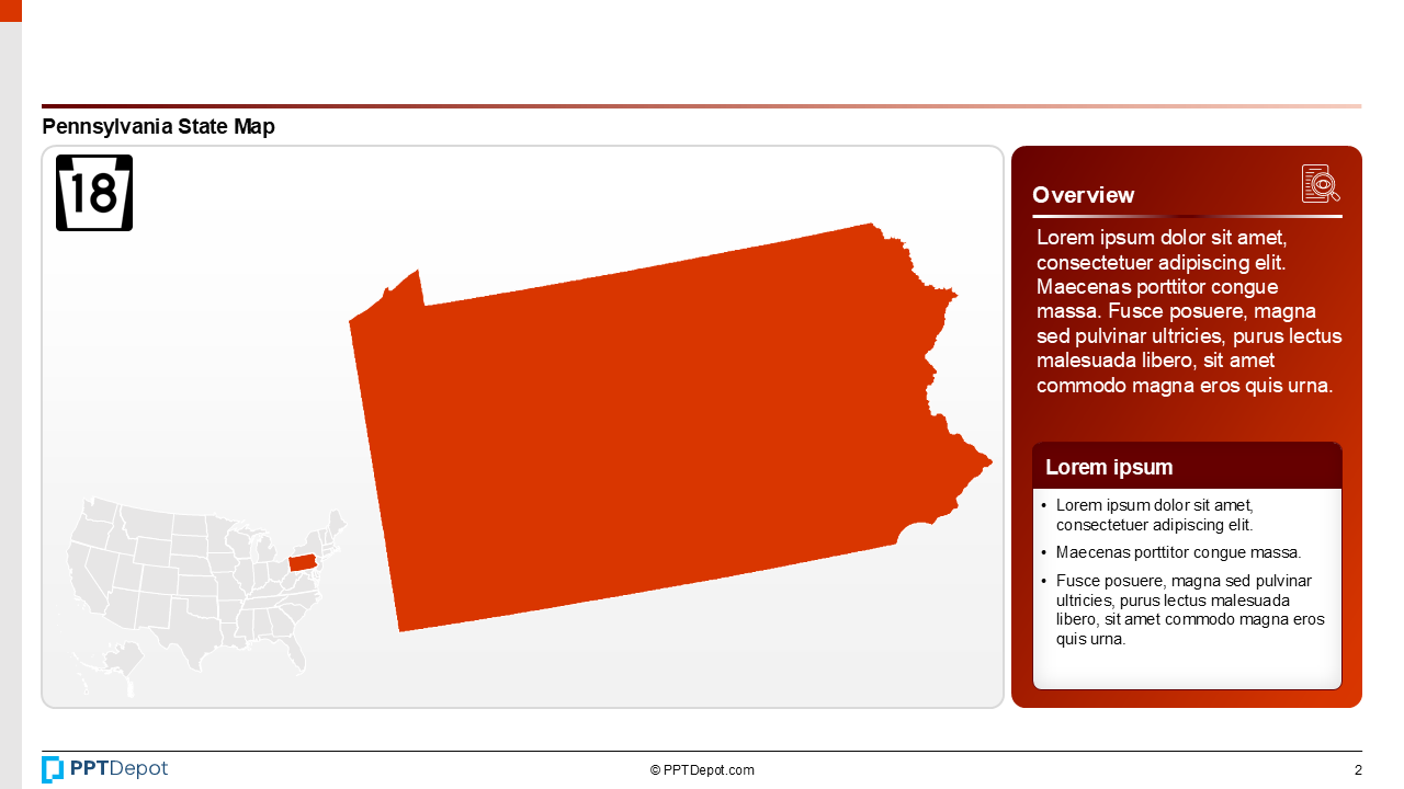 Map Series: Pennsylvania PPT Map PPT Slide 3