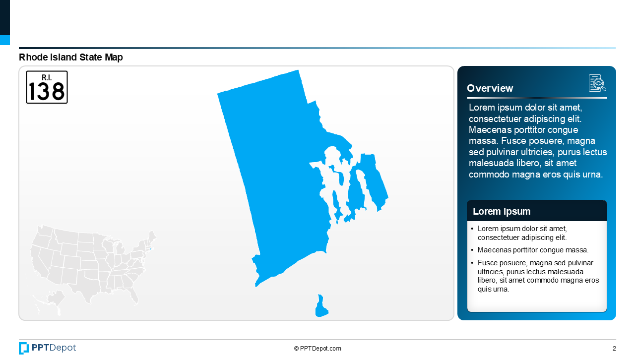 Map Series: Rhode Island PPT Map PPT Slide 3