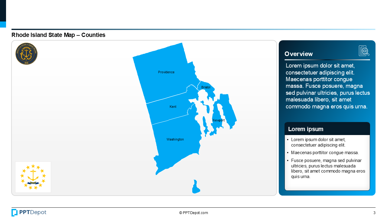Map Series: Rhode Island PPT Map PPT Slide 4