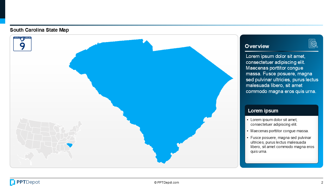 Map Series: South Carolina PPT Map PPT Slide 3